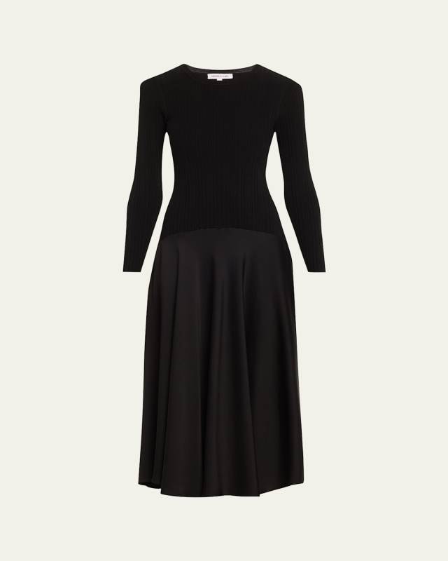 Vaughn Long-Sleeve Drop-Waist Dress